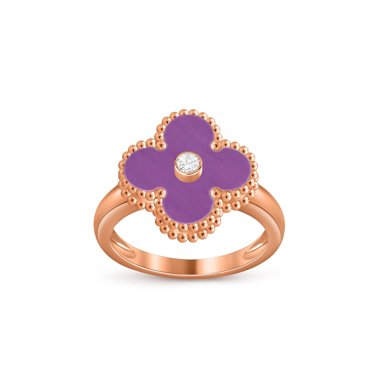 [Cadisa]CLOVER DIAMOND RING ROSE GOLD COLLECTION