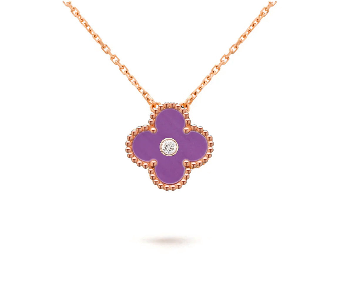 [Cadisa]CLOVER 15MM DIAMOND SINGLE FLOWER NECKLACE COLLECTION