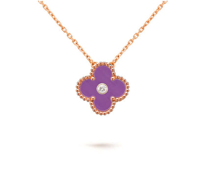 [Cadisa]CLOVER 15MM DIAMOND SINGLE FLOWER NECKLACE COLLECTION