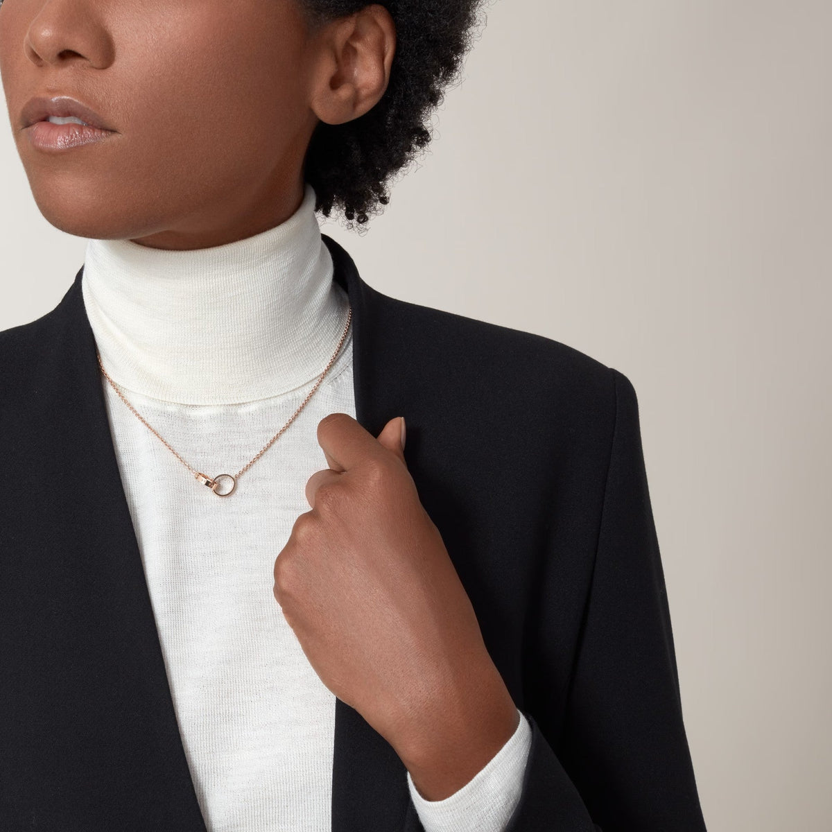 [Cadisa] LOVE DOUBLE RING NECKLACE