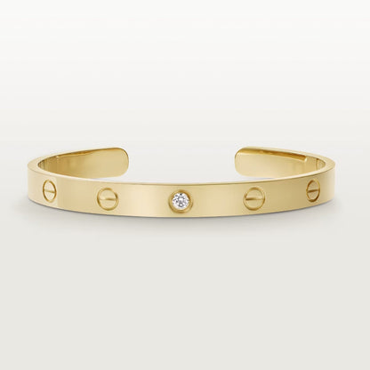 [Cadisa] LOVE BRACELET 6.1MM 1 DIAMOND OPEN CUFF