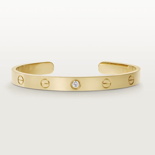 [Cadisa] LOVE BRACELET 6.1MM 1 DIAMOND OPEN CUFF