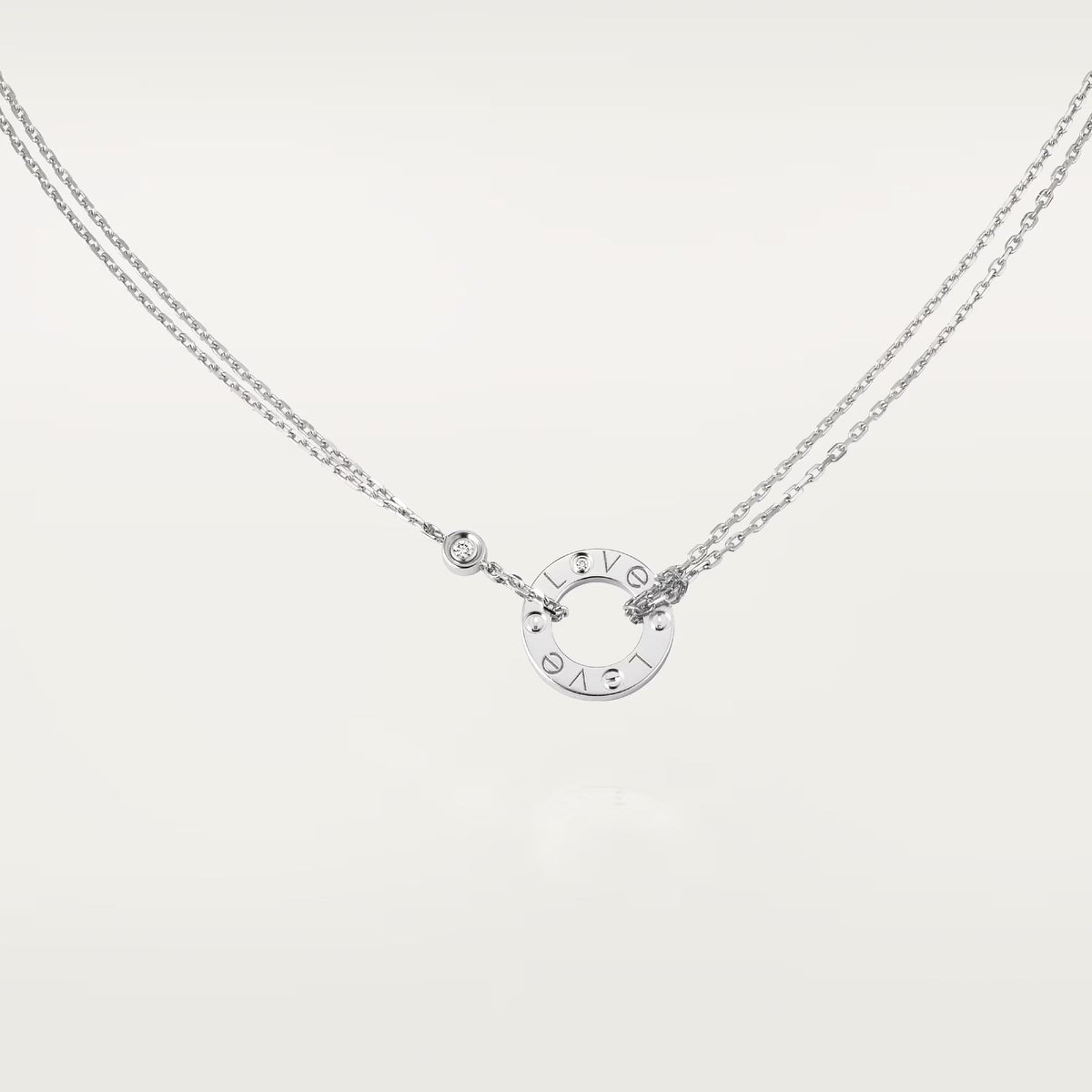 [Cadisa] LOVE NECKLACE 16MM 2 DIAMONDS