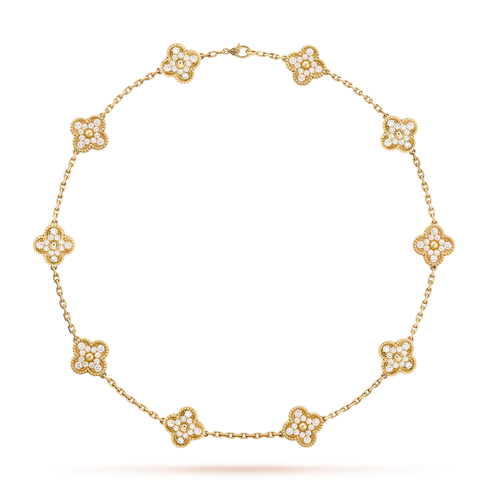 [Cadisa]CLOVER 10 MOTIFS DIAMOND NECKLACE