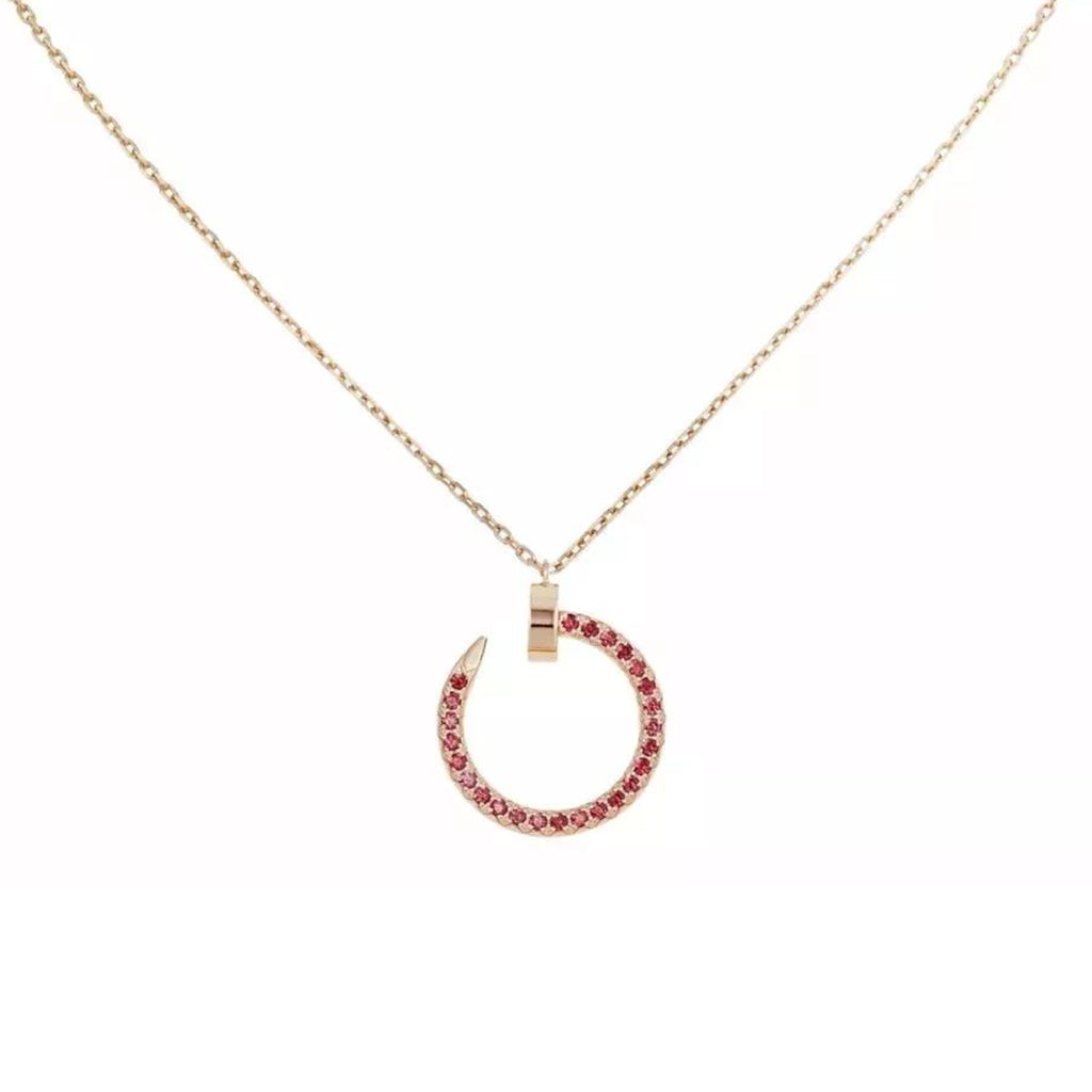 [Cadisa] JUSTE NECKLACE RED FULL DIAMONDS