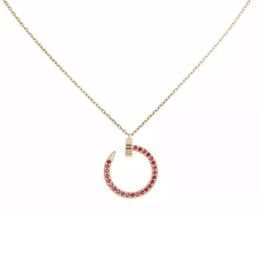 [Cadisa] JUSTE NECKLACE RED FULL DIAMONDS