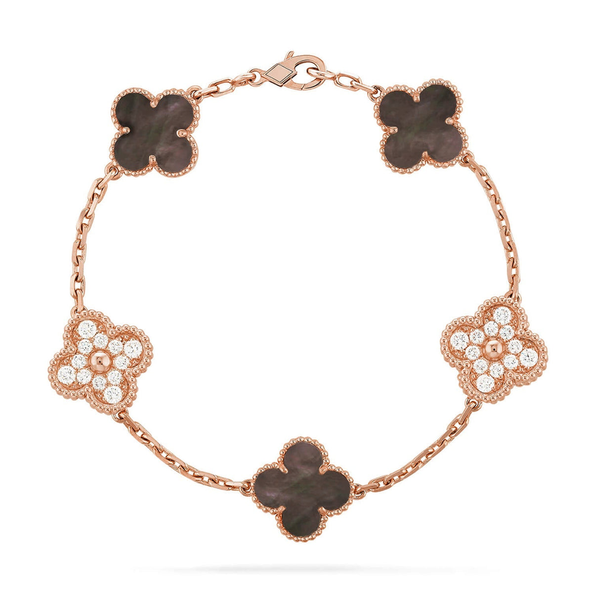 [Cadisa] CLOVER 5 MOTIF GRAY MOP BRACELET COLLECTION