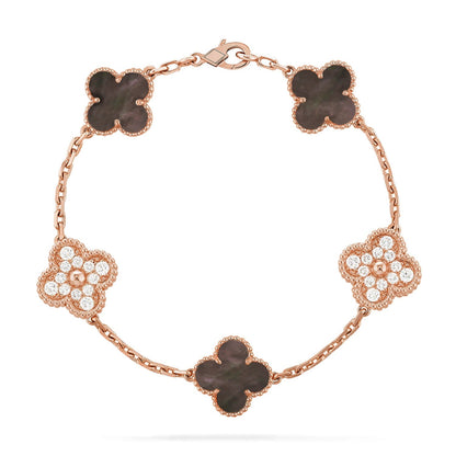 [Cadisa] CLOVER 5 MOTIF GRAY MOP BRACELET COLLECTION