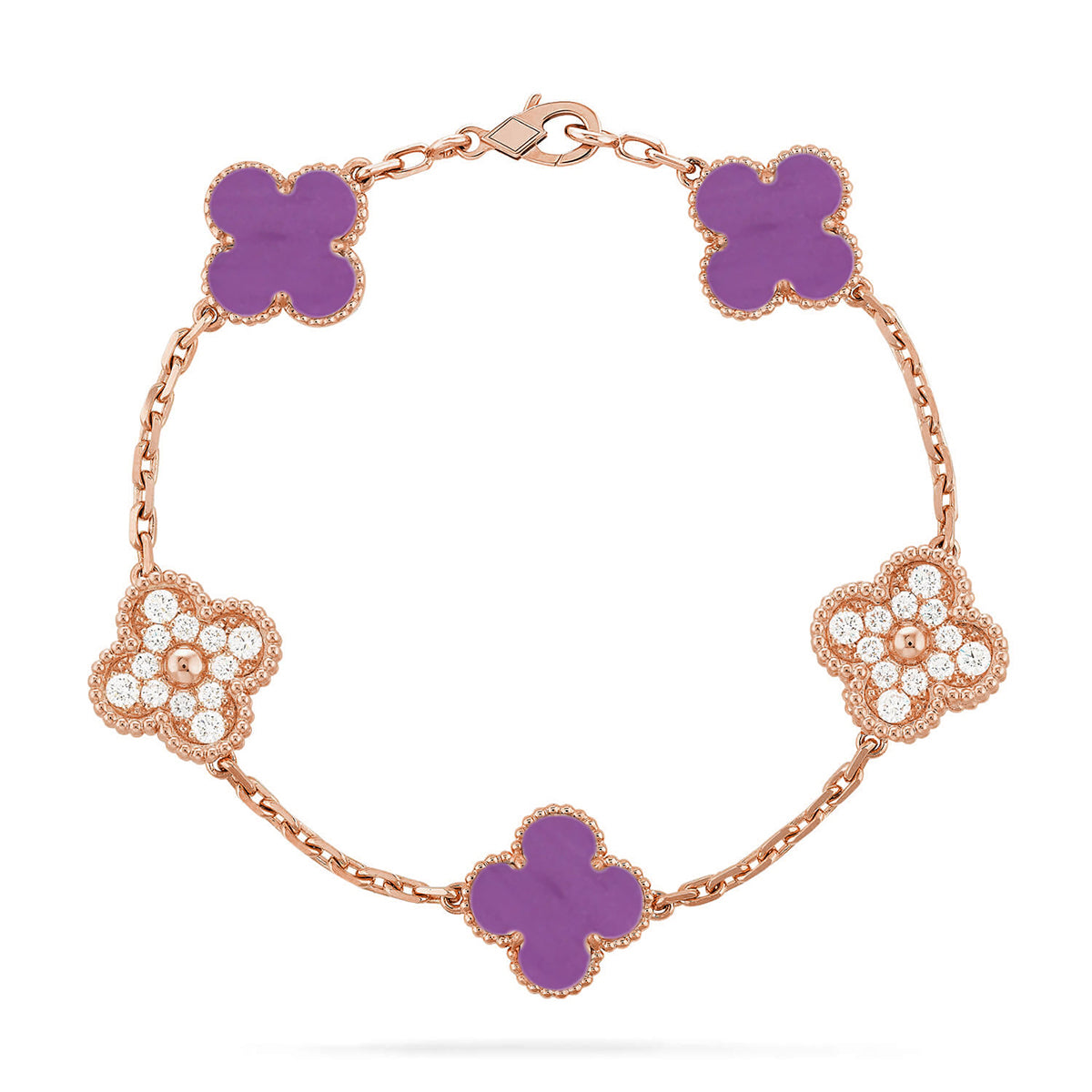 [Cadisa] CLOVER 5 MOTIF VIOLET BRACELET COLLECTION