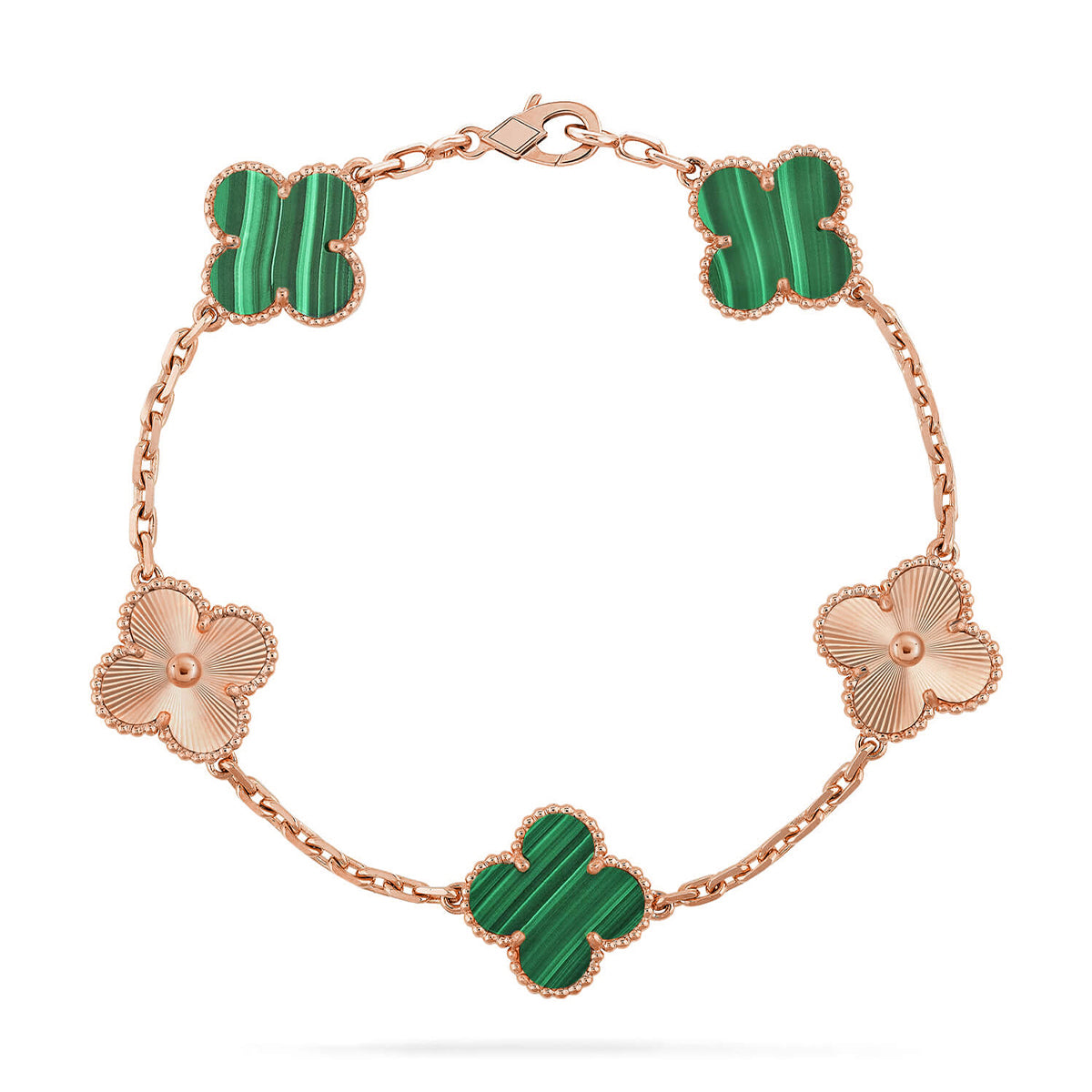 [Cadisa] CLOVER 5 MOTIF MALACHITE BRACELET COLLECTION