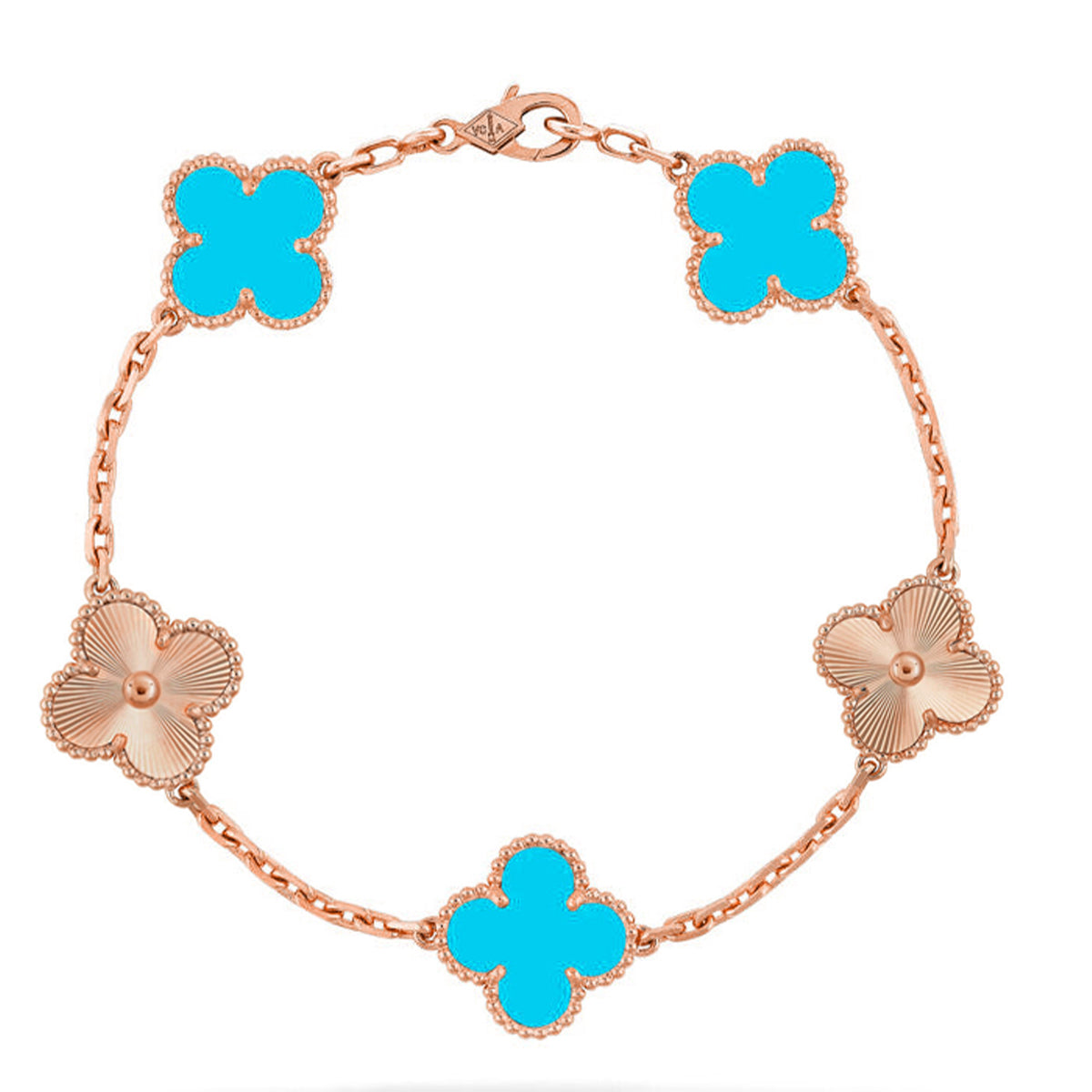 [Cadisa] CLOVER 5 MOTIF TURQUOISE BRACELET COLLECTION