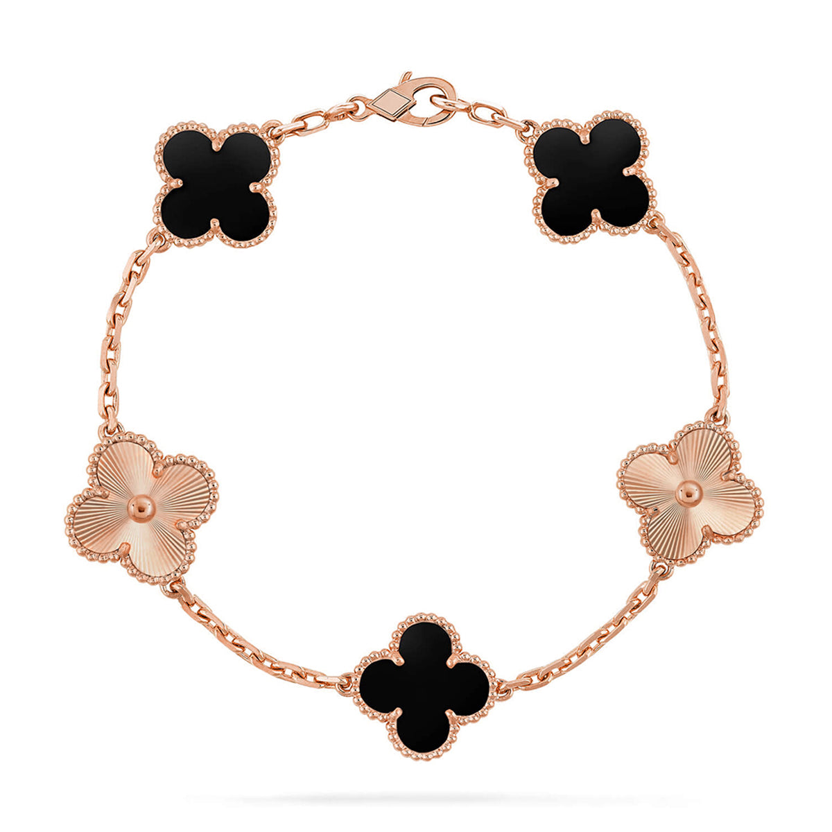 [Cadisa] CLOVER 5 MOTIF ONYXS BRACELET COLLECTION