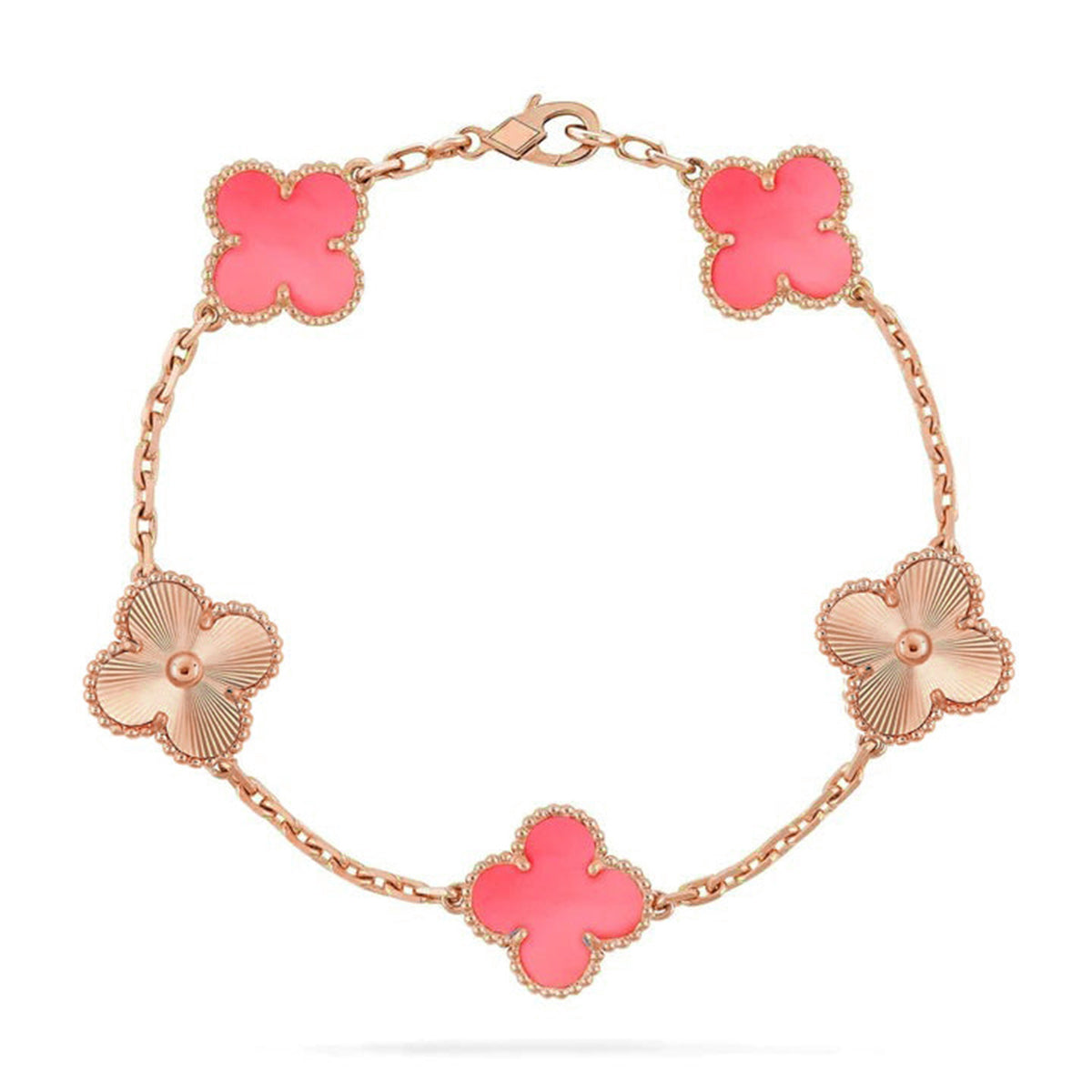 [Cadisa] CLOVER 5 MOTIFS  PINK MOP BRACELET COLLECTION