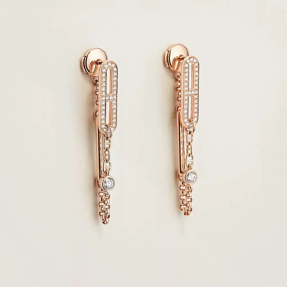 [Cadisa]CHAINE CHAOS DIAMOND DROP EARRINGS