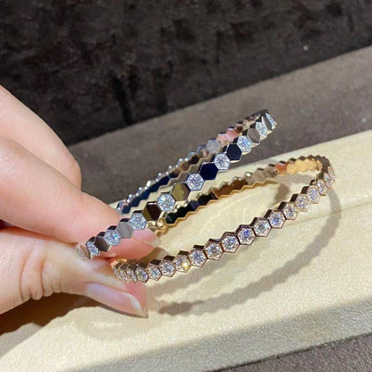 [Cadisa]BEE LOVE GOLD BRACELET FULL DIAMOND
