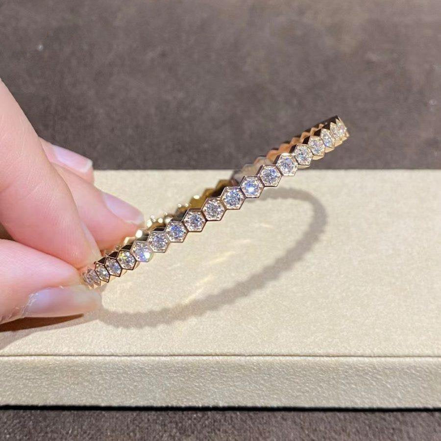 [Cadisa]BEE LOVE GOLD BRACELET FULL DIAMOND