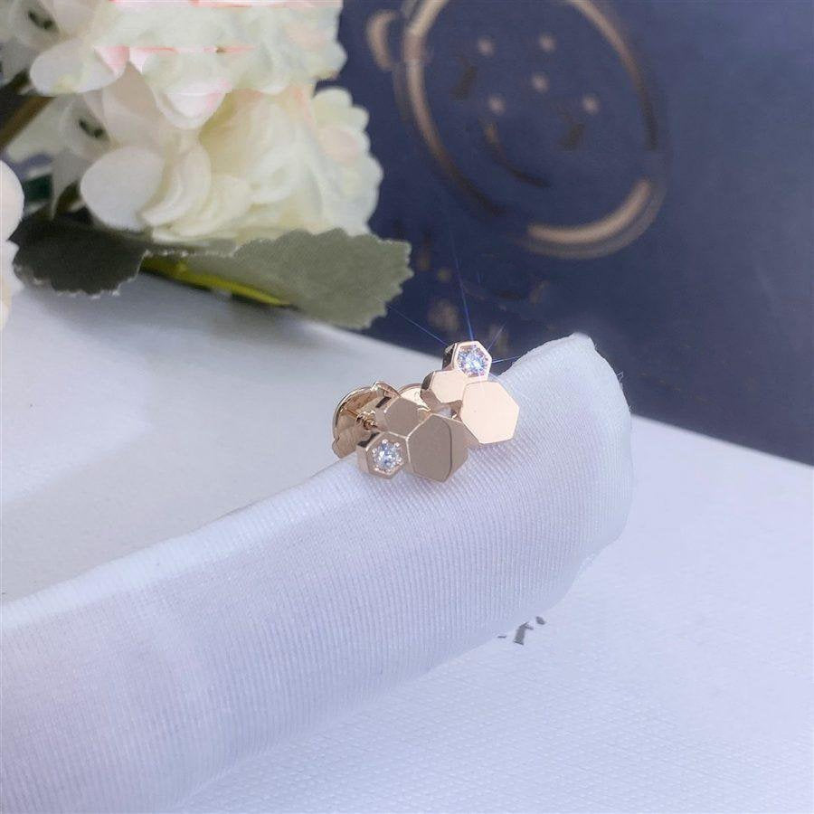 [Cadisa]BEE LOVE PINK GOLD DIAMOND EARRINGS
