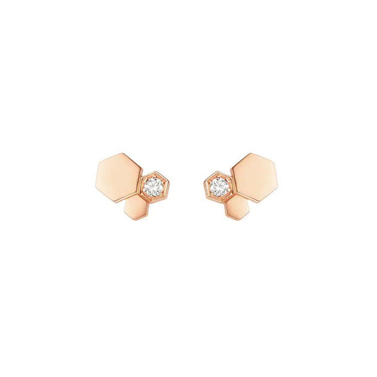 [Cadisa]BEE LOVE PINK GOLD DIAMOND EARRINGS