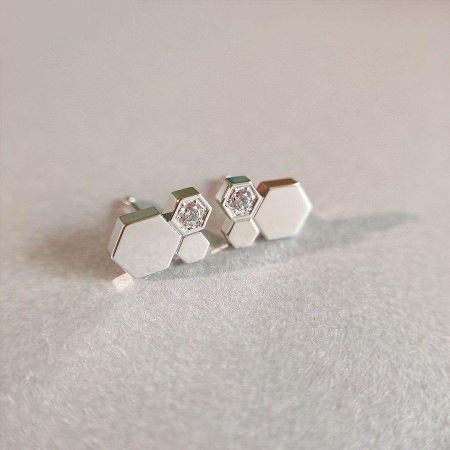 [Cadisa]BEE LOVE SILVER DIAMOND EARRINGS