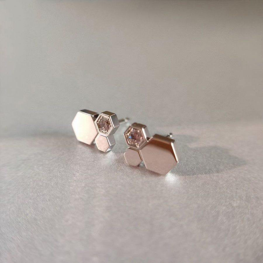 [Cadisa]BEE LOVE SILVER DIAMOND EARRINGS