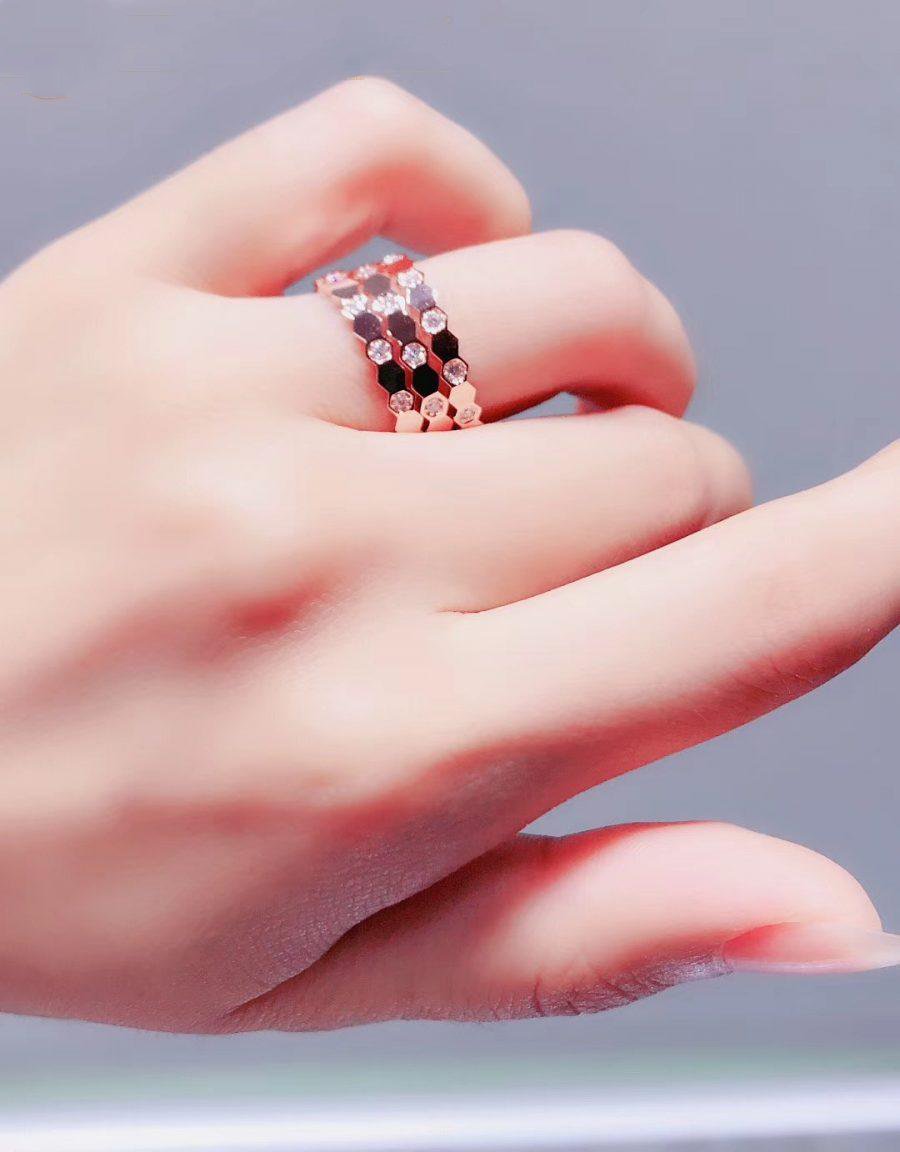 [Cadisa]BEE LOVE RING PINK GOLD DIAMOND