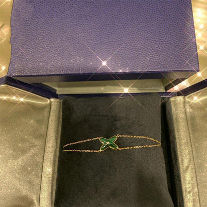 [Cadisa]JEUX BRACELET MALACHITE PINK GOLD 1 DIAMOND