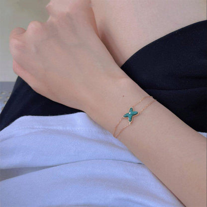 [Cadisa]JEUX BRACELET MALACHITE PINK GOLD 1 DIAMOND