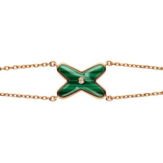 [Cadisa]JEUX BRACELET MALACHITE PINK GOLD 1 DIAMOND