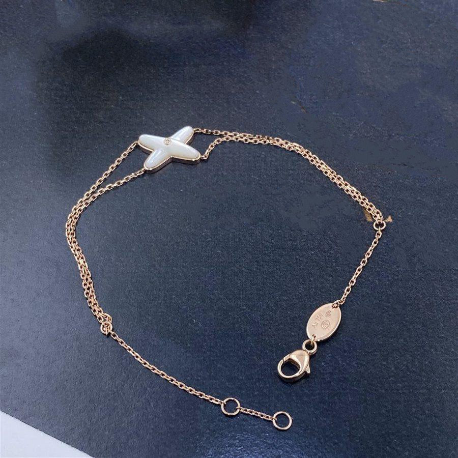 [Cadisa]JEUX BRACELET WHITE MOP PINK GOLD 1 DIAMOND