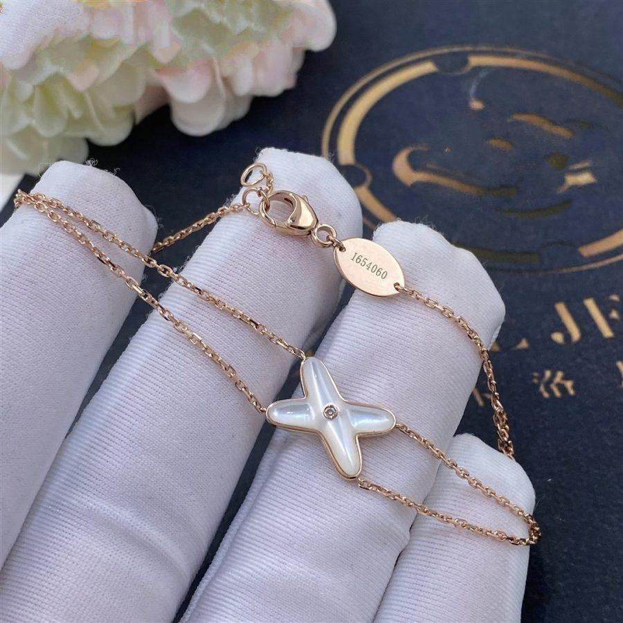 [Cadisa]JEUX BRACELET WHITE MOP PINK GOLD 1 DIAMOND