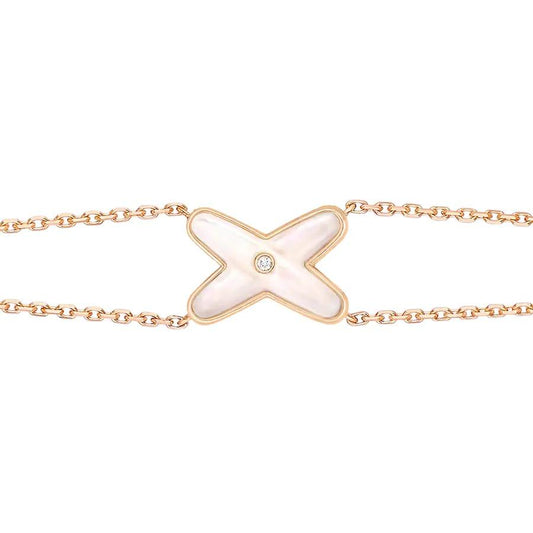 [Cadisa]JEUX BRACELET WHITE MOP PINK GOLD 1 DIAMOND