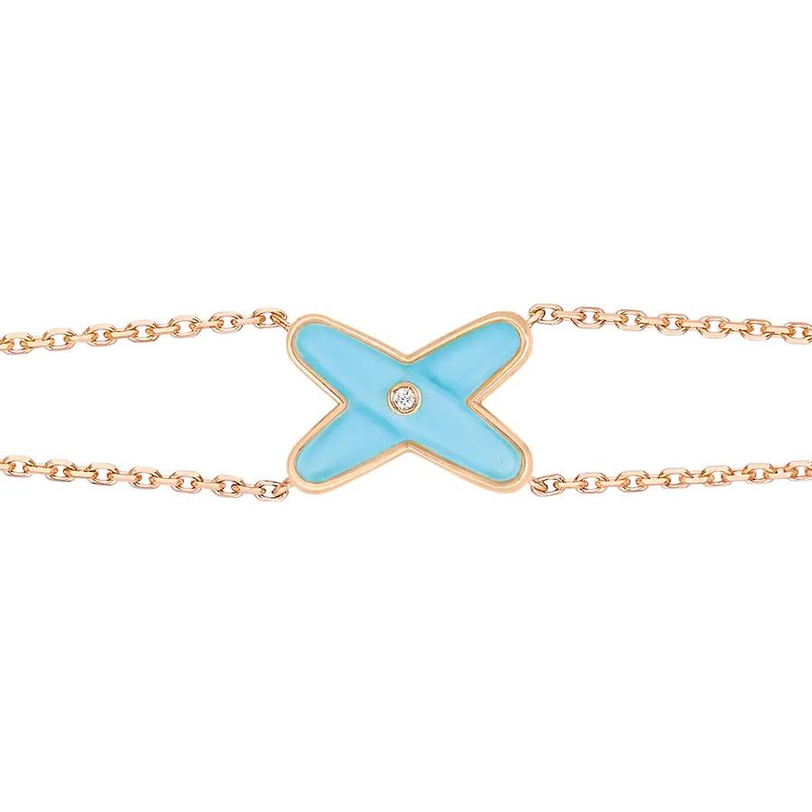 [Cadisa]JEUX BRACELET TURQUOISE PINK GOLD 1 DIAMOND