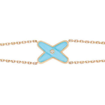 [Cadisa]JEUX BRACELET TURQUOISE PINK GOLD 1 DIAMOND