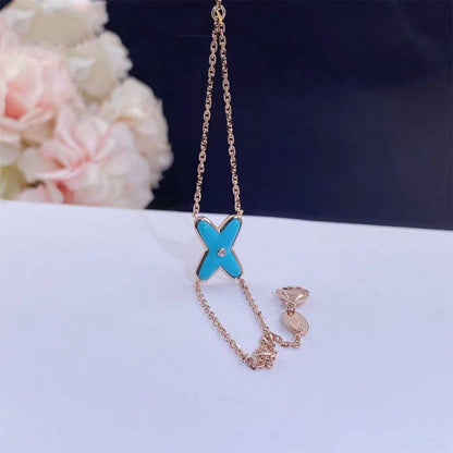 [Cadisa]JEUX BRACELET TURQUOISE PINK GOLD 1 DIAMOND