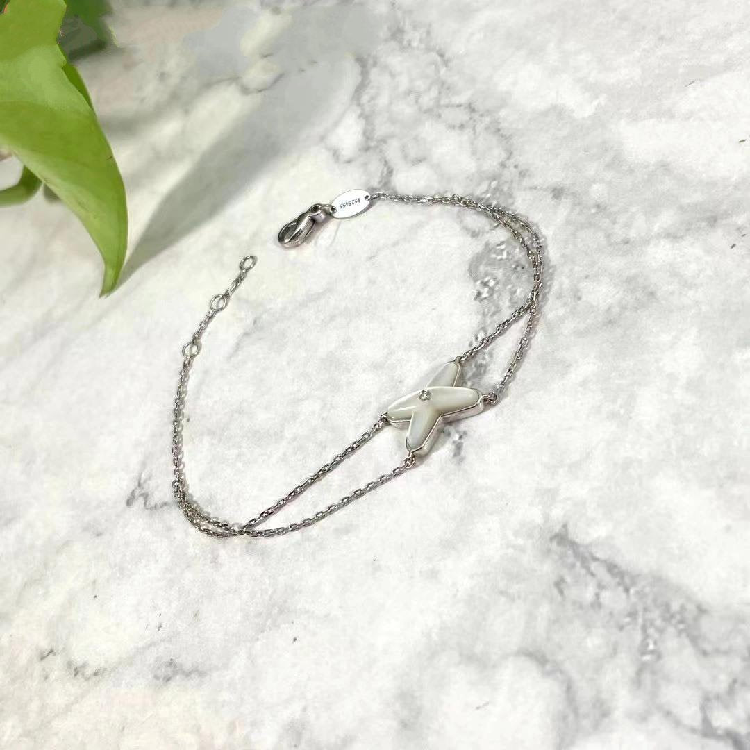 [Cadisa]JEUX BRACELET WHITE MOP SILVER 1 DIAMOND