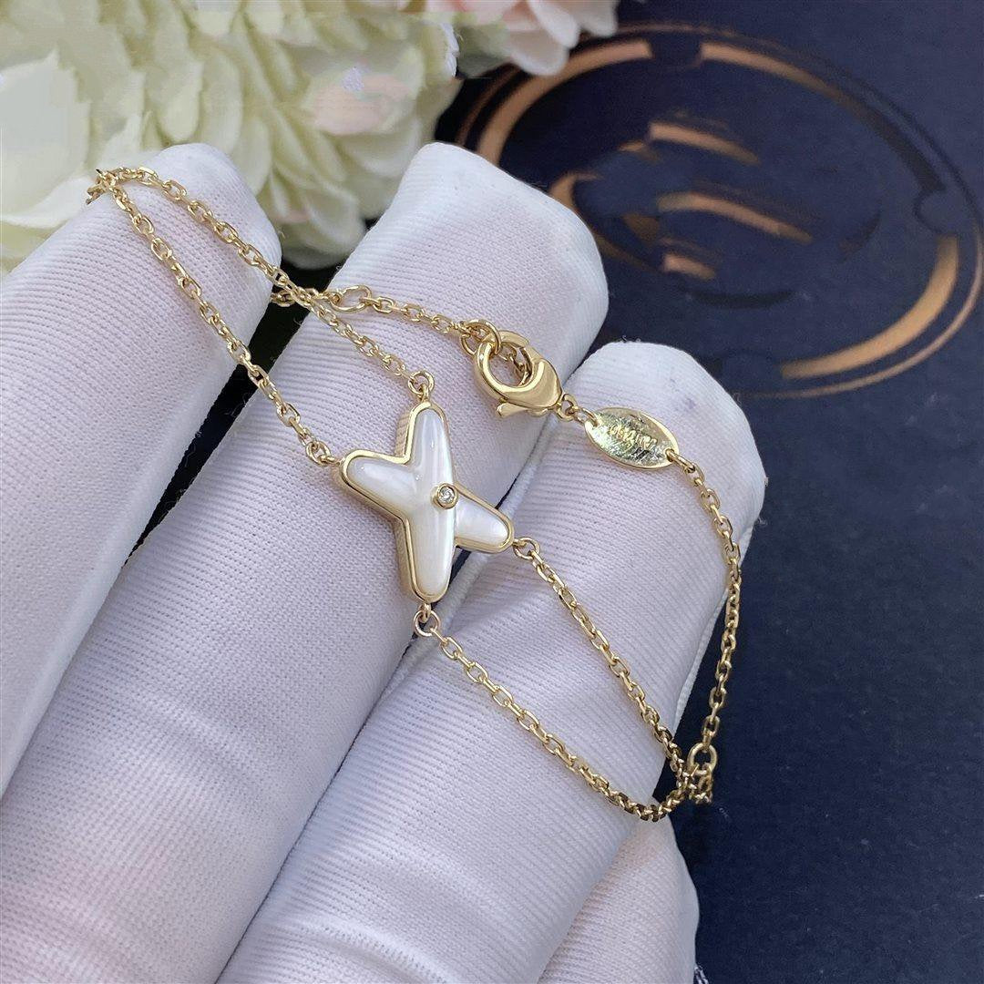 [Cadisa]JEUX BRACELET WHITE MOP GOLD 1 DIAMOND