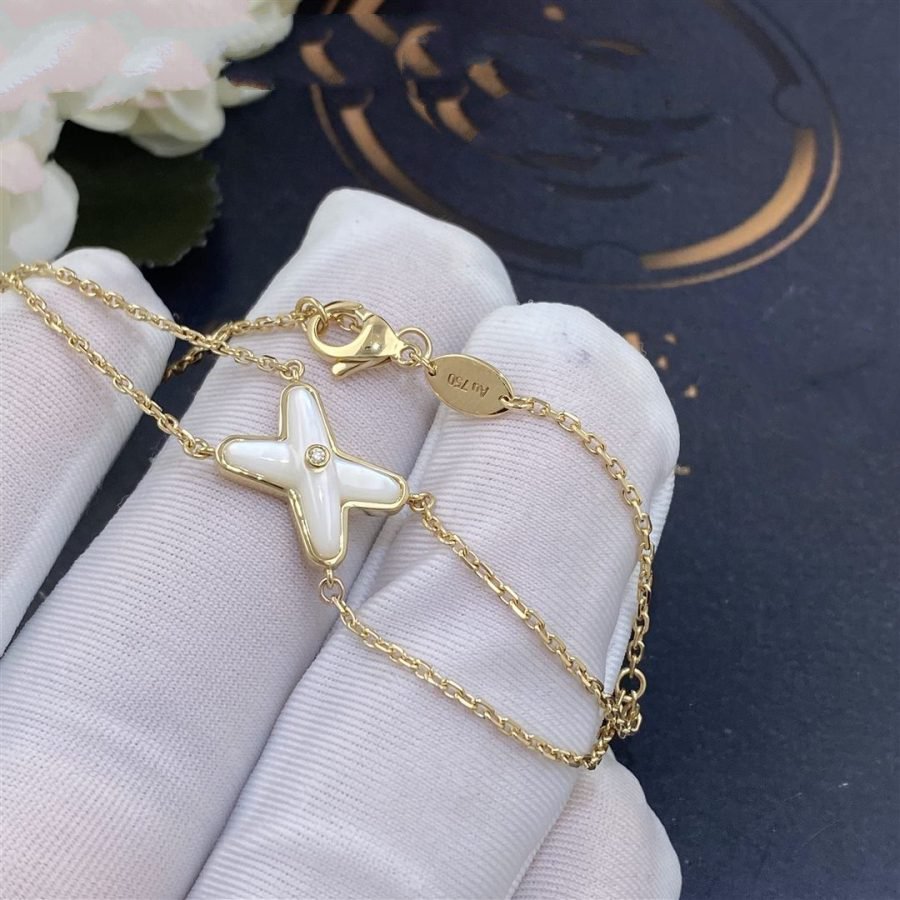 [Cadisa]JEUX BRACELET WHITE MOP GOLD 1 DIAMOND