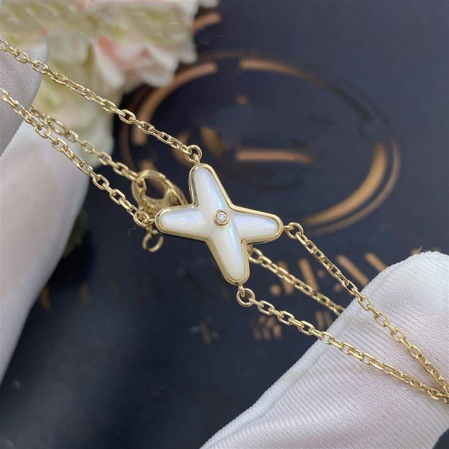 [Cadisa]JEUX BRACELET WHITE MOP GOLD 1 DIAMOND