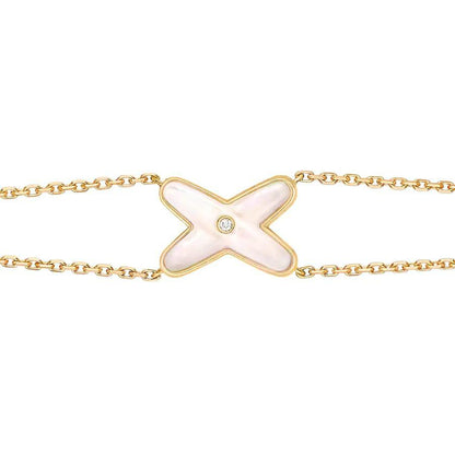 [Cadisa]JEUX BRACELET WHITE MOP GOLD 1 DIAMOND