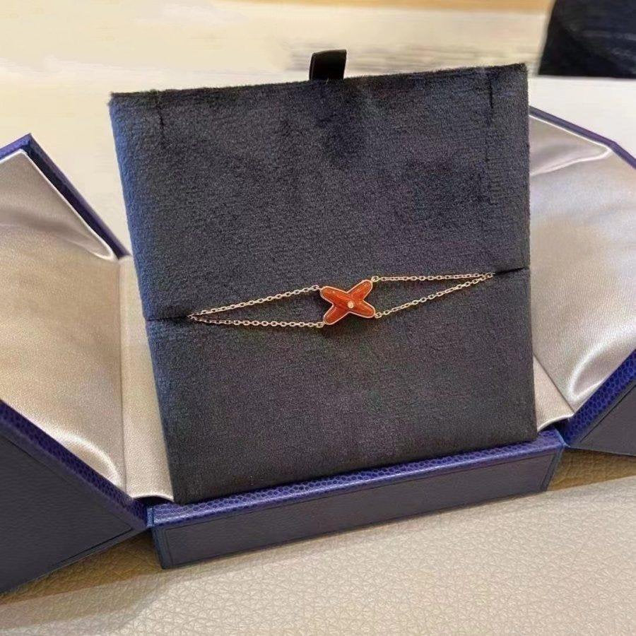 [Cadisa]JEUX BRACELET CARNELIAN PINK GOLD 1 DIAMOND