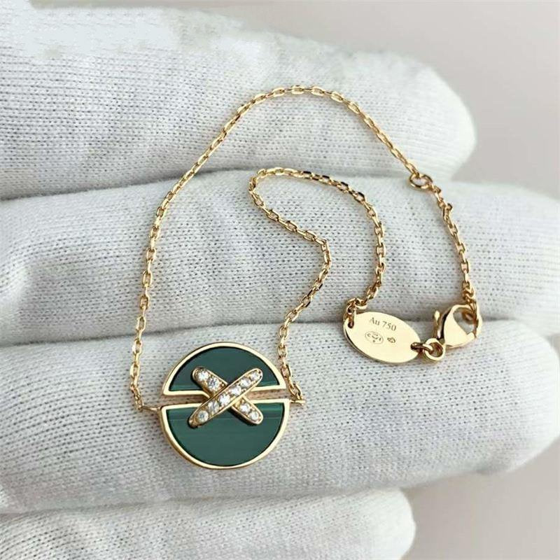 [Cadisa]JEUX DE BRACELET MALACHITE PINK GOLD DIAMONDS