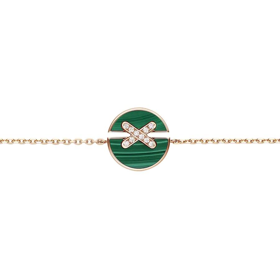 [Cadisa]JEUX DE BRACELET MALACHITE PINK GOLD DIAMONDS