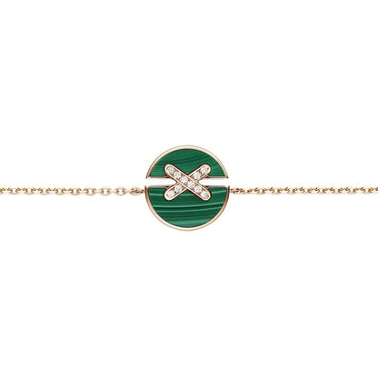 [Cadisa]JEUX DE BRACELET MALACHITE PINK GOLD DIAMONDS
