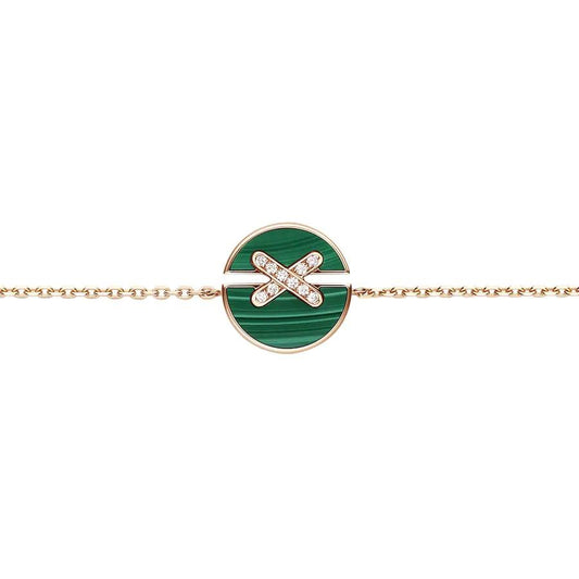[Cadisa]JEUX DE BRACELET MALACHITE PINK GOLD DIAMONDS