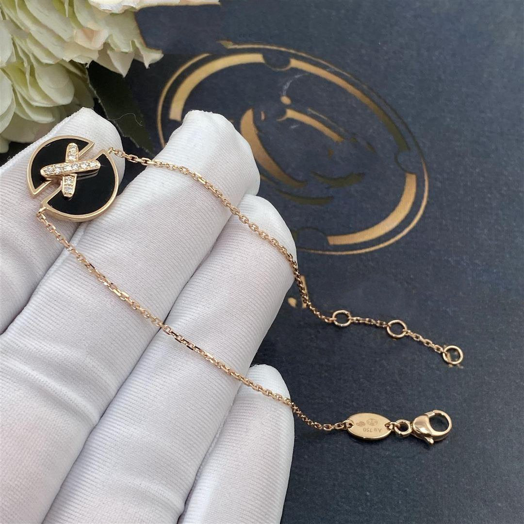 [Cadisa]JEUX DE BRACELET ONYX PINK GOLD DIAMOND