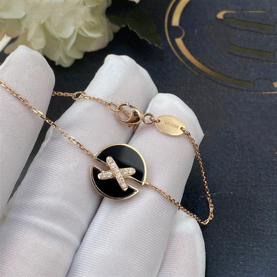 [Cadisa]JEUX DE BRACELET ONYX PINK GOLD DIAMOND