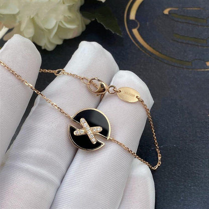 [Cadisa]JEUX DE BRACELET ONYX PINK GOLD DIAMOND