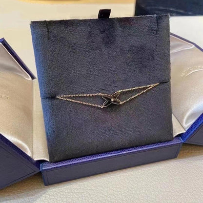 [Cadisa]JEUX BRACELET ONYX PINK GOLD 1 DIAMOND