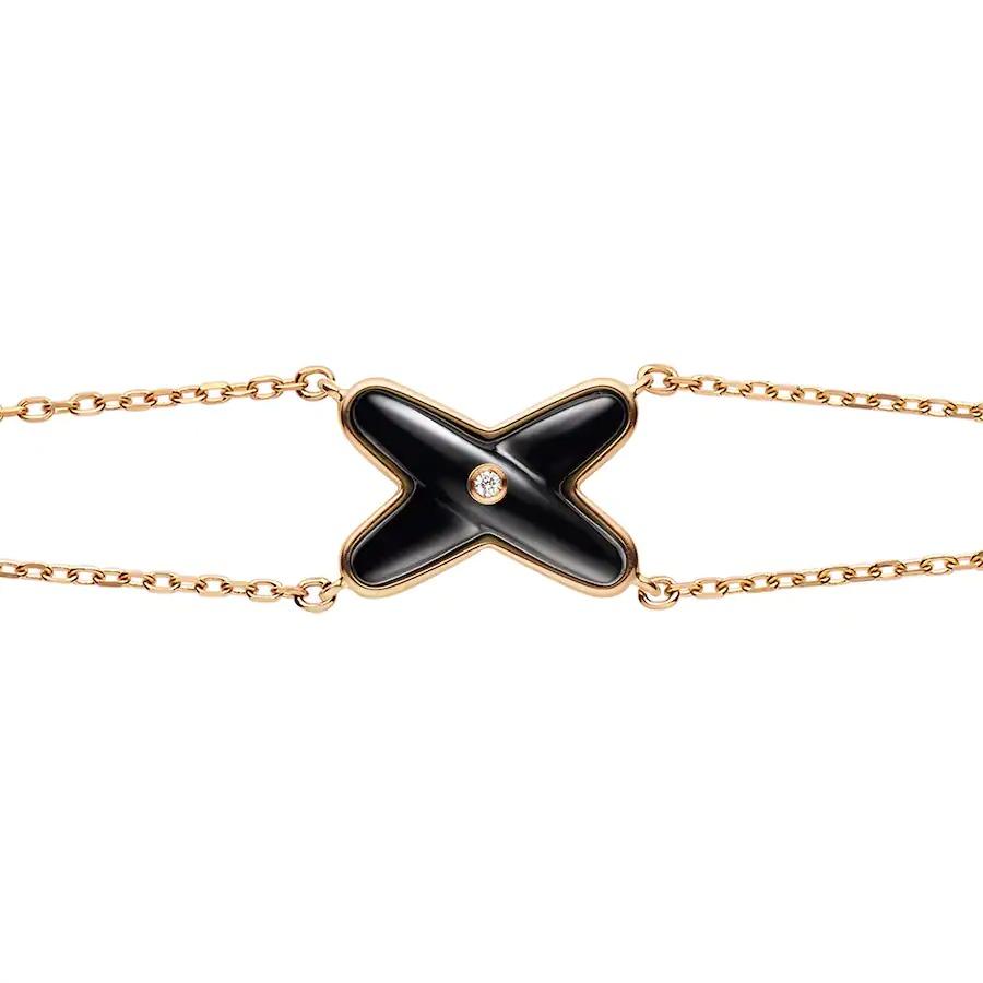 [Cadisa]JEUX BRACELET ONYX PINK GOLD 1 DIAMOND