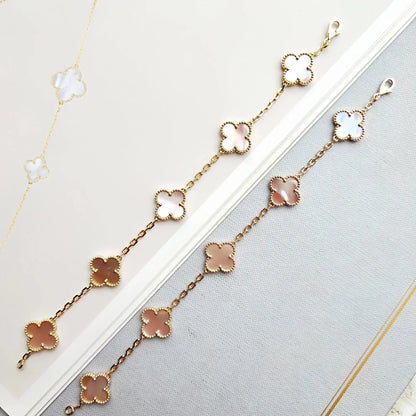 [Cadisa] CLOVER 5 MOTIFS  PINK MOP BRACELET COLLECTION